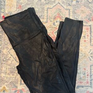 Spanx faux leather leggings petite